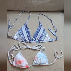 Bundle 2 bikini topsPastel tye dye, no tag, looks like XS or S.Blue/white/pink